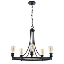 Remy 24.50 in. 5-Light Black Wagon Wheel Chandelier by DSI LIGHTING 18 Remy 24.50 in. 5-Light Black Wagon Wheel Chandelier by DSI LIGHTING -Hot Sale Light Society Store black dsi lighting chandeliers ds18852 1f 1000