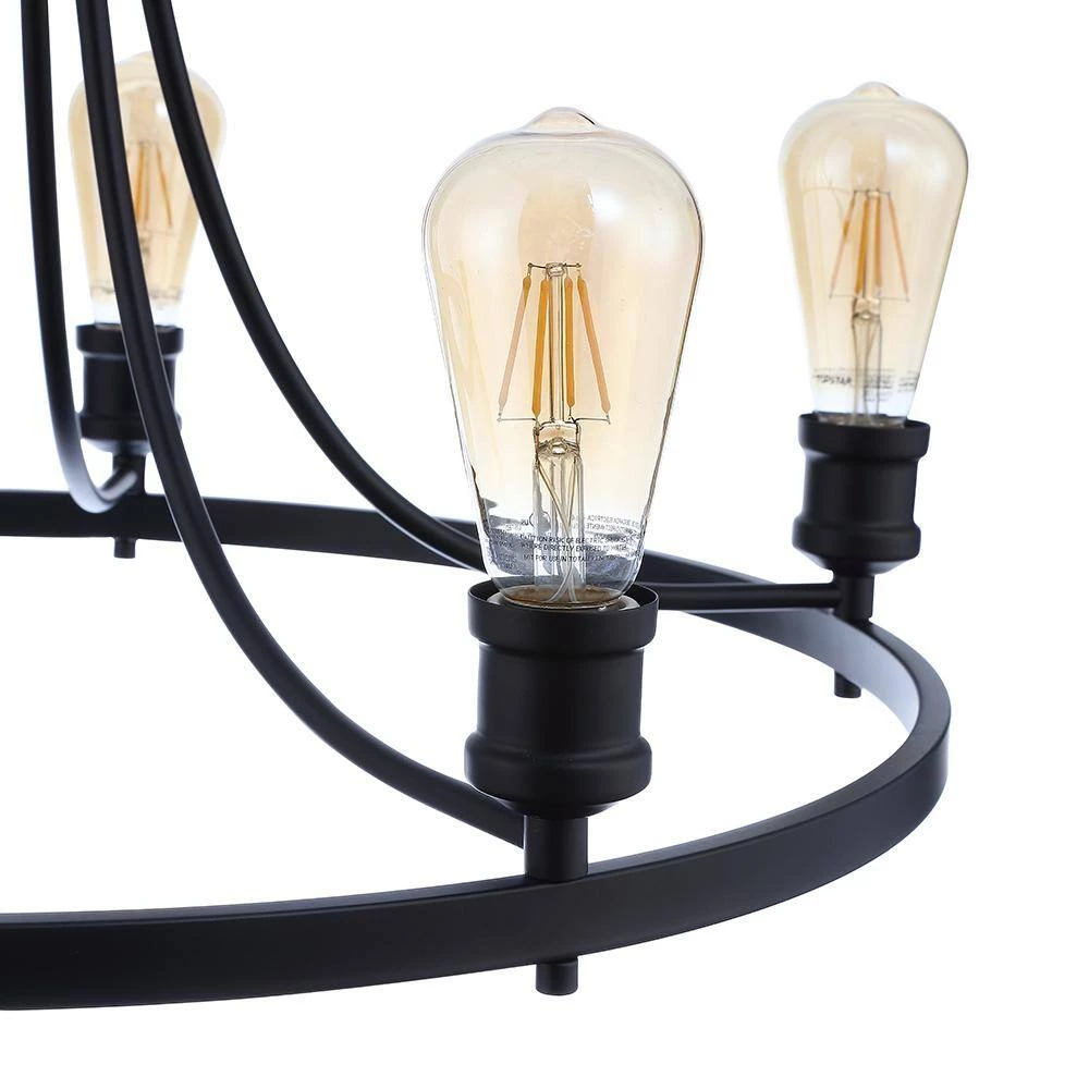 Remy 24.50 in. 5-Light Black Wagon Wheel Chandelier by DSI LIGHTING 12 Remy 24.50 in. 5-Light Black Wagon Wheel Chandelier by DSI LIGHTING - Image 10