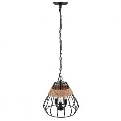 Jute 3-Light Black Farmhouse Convertible Pendant by DSI LIGHTING -Hot Sale Light Society Store black dsi lighting chandeliers ds18945 1f 1000