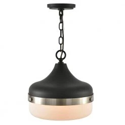 1-Light Black Pendant with Frosted Shade Diffuser by DSI LIGHTING 11 1-Light Black Pendant with Frosted Shade Diffuser by DSI LIGHTING -Hot Sale Light Society Store black dsi lighting chandeliers ds18951 1f 1000