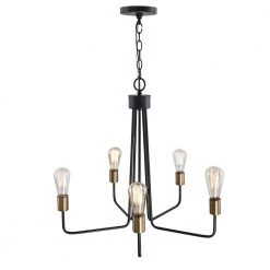 Edison 24.50 in. 5-Light Black Chandelier with Vintage Edison Bulbs by DSI LIGHTING -Hot Sale Light Society Store black dsi lighting chandeliers ds18958 1f 1000