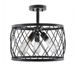 16 in. 3-Light Black Semi-Flush Mount by DSI LIGHTING -Hot Sale Light Society Store black dsi lighting flush mount lights ds18954 c3 1000