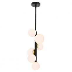 Trieste 6-Light Black/Frosted Pendant with Glass Shades by Light Society 14 Trieste 6-Light Black/Frosted Pendant with Glass Shades by Light Society -Hot Sale Light Society Store black frosted light society chandeliers ls c414 bk fr 4f 1000