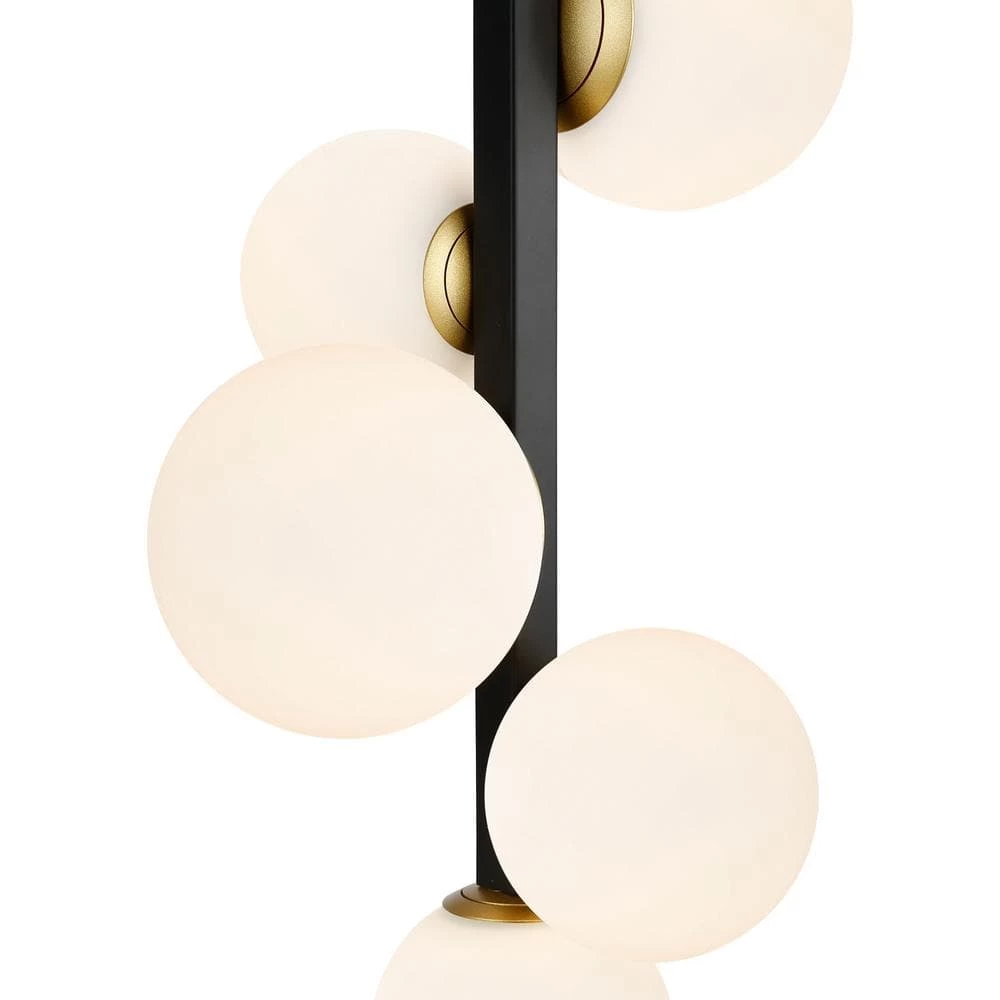 Trieste 6-Light Black/Frosted Pendant with Glass Shades by Light Society 9 Trieste 6-Light Black/Frosted Pendant with Glass Shades by Light Society - Image 7