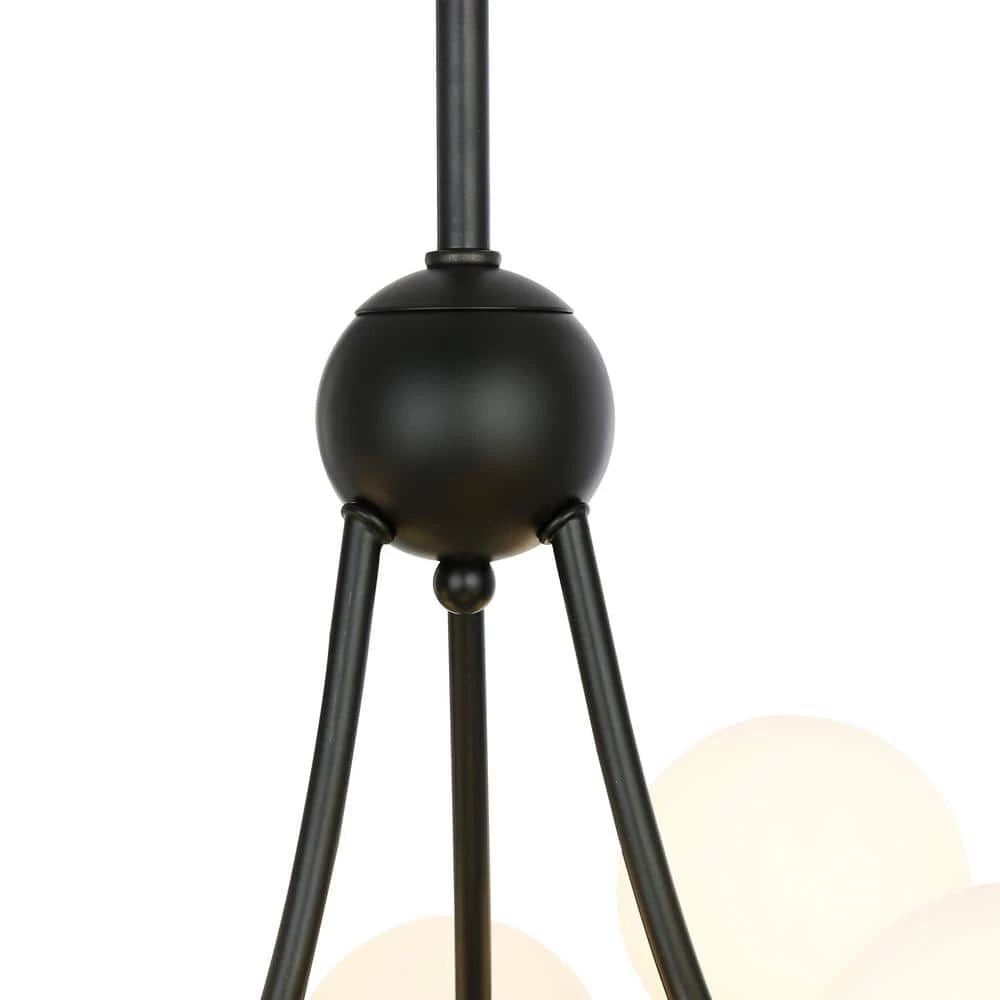 Trieste 12-Light Black/Frosted Chandelier with Glass Shades by Light Society 8 Trieste 12-Light Black/Frosted Chandelier with Glass Shades by Light Society - Image 6