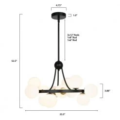 Trieste 12-Light Black/Frosted Chandelier with Glass Shades by Light Society 17 Trieste 12-Light Black/Frosted Chandelier with Glass Shades by Light Society -Hot Sale Light Society Store black frosted light society chandeliers ls c416 bk fr 76 1000