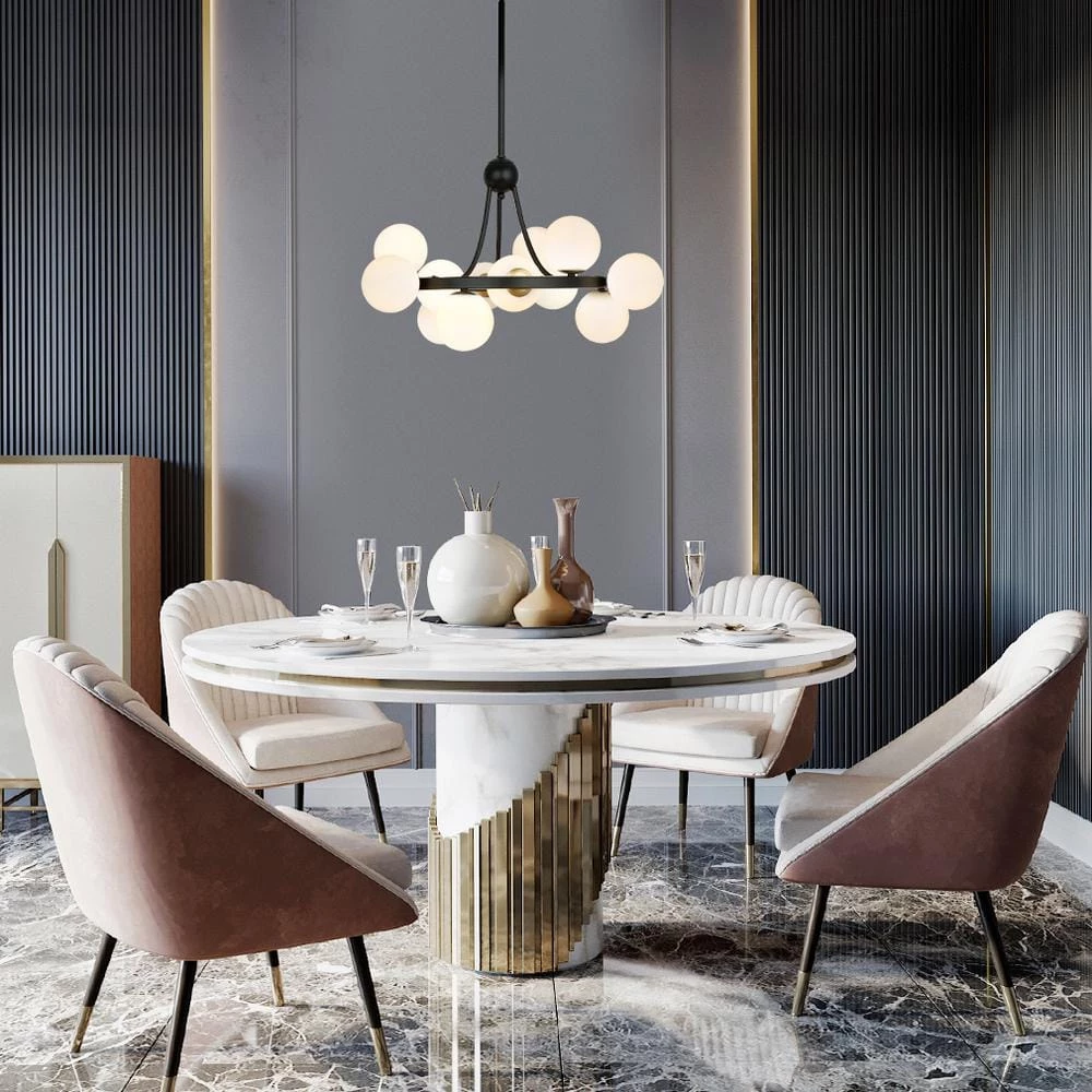 Trieste 12-Light Black/Frosted Chandelier with Glass Shades by Light Society 4 Trieste 12-Light Black/Frosted Chandelier with Glass Shades by Light Society - Image 2