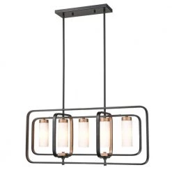 Rex 5-Light Black/Gold/Opal Chandelier with Glass Shades by Light Society -Hot Sale Light Society Store black gold opal light society chandeliers ls c490 bd op 4f 1000