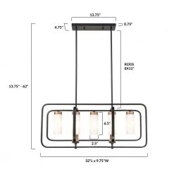 Rex 5-Light Black/Gold/Opal Chandelier with Glass Shades by Light Society -Hot Sale Light Society Store black gold opal light society chandeliers ls c490 bd op 76 1000