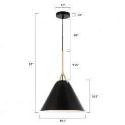 Kalix 14 in. 1-Light Black Pendant with Metal Shade by Light Society -Hot Sale Light Society Store black light society chandeliers ls c402 bk 76 1000