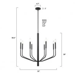 Philippe 8-Lights Black Chandelier by Light Society -Hot Sale Light Society Store black light society chandeliers ls c516 blk 76 1000
