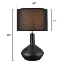 Kurvena 21.6 in. Black Table Lamp with Fabric Shade by Light Society -Hot Sale Light Society Store black light society table lamps ls t434 bk 76 1000
