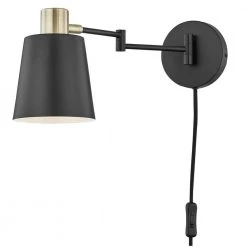 Alexi Plug-In Wall Sconce in Black by Light Society -Hot Sale Light Society Store black light society wall sconces ls w280 bk 4f 1000