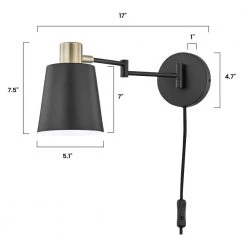 Alexi Plug-In Wall Sconce in Black by Light Society -Hot Sale Light Society Store black light society wall sconces ls w280 bk 76 1000