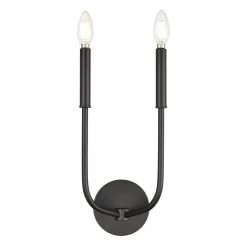 Philippe 2-Light Black Wall Sconce by Light Society -Hot Sale Light Society Store black light society wall sconces ls w514 bk 4f 1000