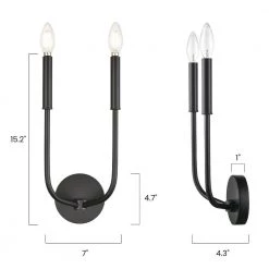 Philippe 2-Light Black Wall Sconce by Light Society -Hot Sale Light Society Store black light society wall sconces ls w514 bk 76 1000