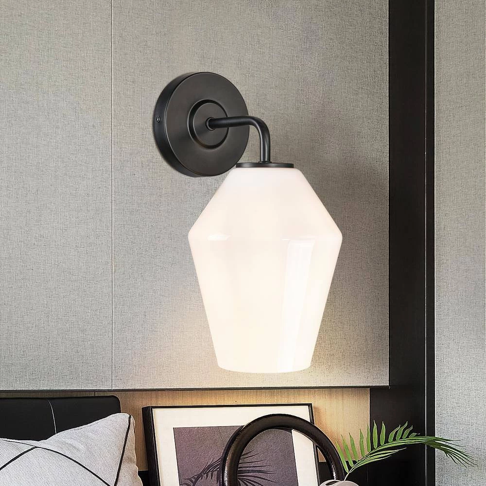 Clare 4.7 in. Black/Opal Wall Sconce by Light Society 10 Clare 4.7 in. Black/Opal Wall Sconce by Light Society - Image 8