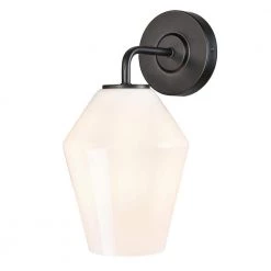 Clare 4.7 in. Black/Opal Wall Sconce by Light Society