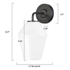 Clare 4.7 in. Black/Opal Wall Sconce by Light Society 16 Clare 4.7 in. Black/Opal Wall Sconce by Light Society -Hot Sale Light Society Store black opal light society wall sconces ls w470 bk op 76 1000