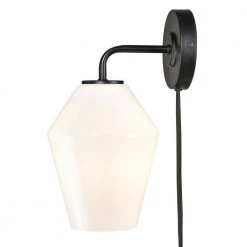 Clare 4.7 in. Black/Opal Plug-In Wall Sconce by Light Society -Hot Sale Light Society Store black opal light society wall sconces ls w472 bk op fa 1000