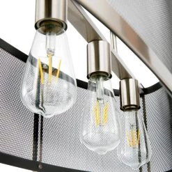 Andes 5-Light Black/Silver Pendant with Metal Shade by Light Society -Hot Sale Light Society Store black silver light society chandeliers ls c372 bk slv 1f 1000