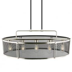 Andes 5-Light Black/Silver Pendant with Metal Shade by Light Society -Hot Sale Light Society Store black silver light society chandeliers ls c372 bk slv 4f 1000