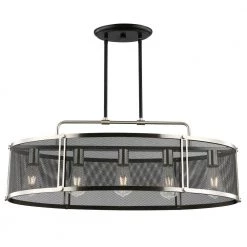 Andes 5-Light Black/Silver Pendant with Metal Shade by Light Society