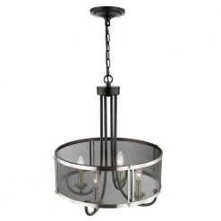 Andes 4-Light Black/Silver Chandelier with Metal Shade by Light Society 13 Andes 4-Light Black/Silver Chandelier with Metal Shade by Light Society -Hot Sale Light Society Store black silver light society chandeliers ls c373 bk slv 1f 1000