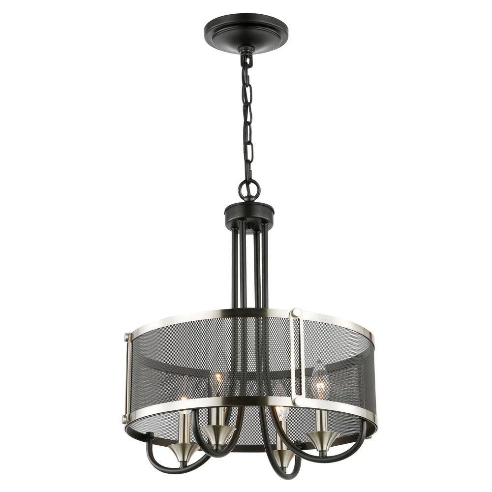 Andes 4-Light Black/Silver Chandelier with Metal Shade by Light Society 5 Andes 4-Light Black/Silver Chandelier with Metal Shade by Light Society - Image 3