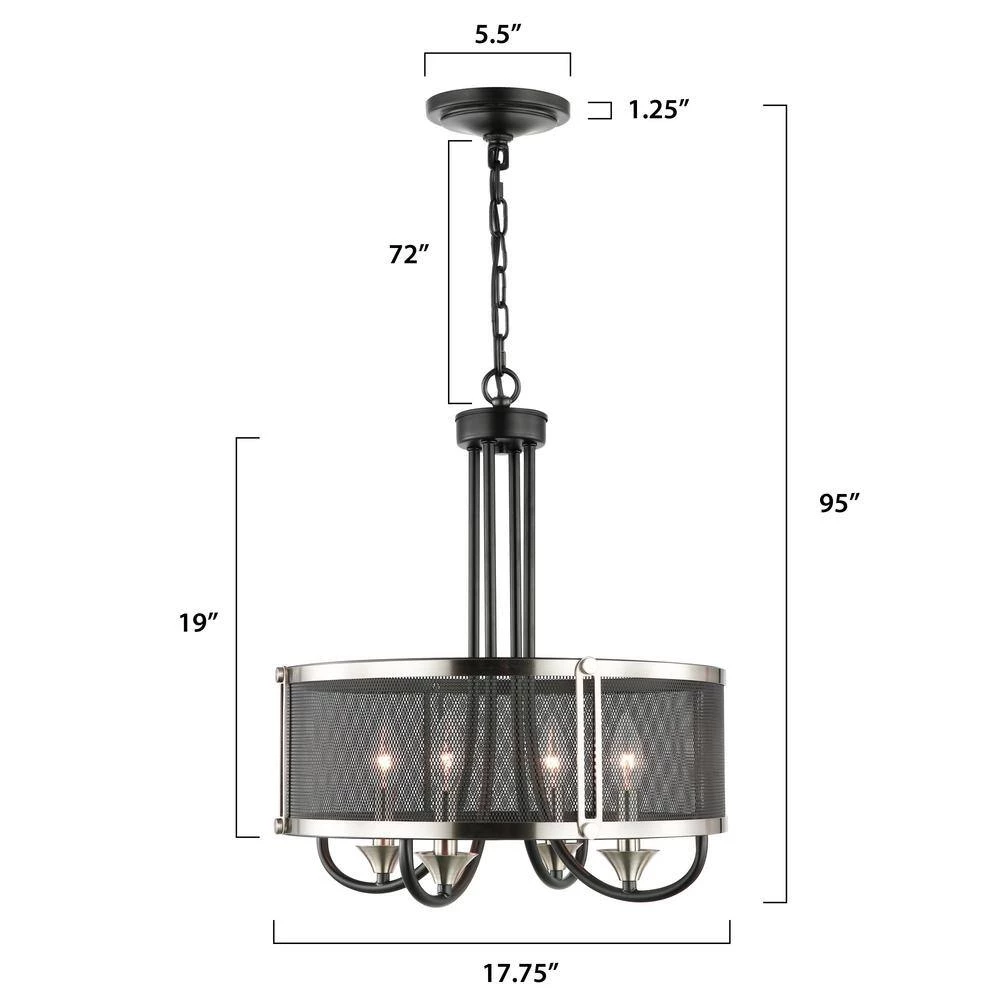 Andes 4-Light Black/Silver Chandelier with Metal Shade by Light Society 10 Andes 4-Light Black/Silver Chandelier with Metal Shade by Light Society - Image 8