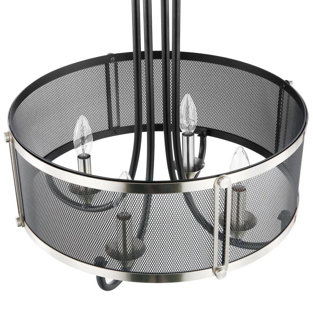 Andes 4-Light Black/Silver Chandelier with Metal Shade by Light Society 8 Andes 4-Light Black/Silver Chandelier with Metal Shade by Light Society - Image 6