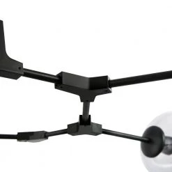 Thurston 5-Light Black/Smokey Chandelier with Glass Shades by Light Society -Hot Sale Light Society Store black smokey light society chandeliers ls c126 bk smk 44 1000