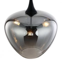 Malibu 3-Light Black Pendant with Smokey Glass Shade by Light Society -Hot Sale Light Society Store black smokey light society chandeliers ls c347 bk smk 1f 1000