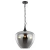 Malibu 3-Light Black Pendant with Smokey Glass Shade by Light Society