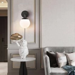 Greta 4.75 in. Black/White Globe Plug-In Wall Sconce with Glass Shade by Light Society -Hot Sale Light Society Store black white light society wall sconces ls w463 bk wh 31 1000