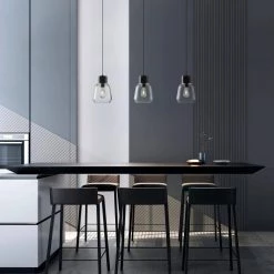 Faye 1-Light Black Wood/Clear Pendant with Glass Shade by Light Society -Hot Sale Light Society Store black wood clear light society chandeliers ls c309 bw cl 31 1000