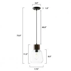 Faye 1-Light Black Wood/Clear Pendant with Glass Shade by Light Society -Hot Sale Light Society Store black wood clear light society chandeliers ls c309 bw cl 76 1000