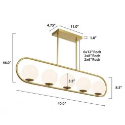 Audra 5-Light Brass Chandelier/Island Light with Frosted Glass Shades by Light Society 17 Audra 5-Light Brass Chandelier/Island Light with Frosted Glass Shades by Light Society -Hot Sale Light Society Store brass light society chandeliers ls c413 brs fr 76 1000