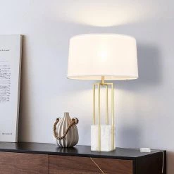 Dian 28.54 in. Brass/White Table Lamp with Fabric Shade by Light Society -Hot Sale Light Society Store brass white light society table lamps ls t507 brs whi 31 1000