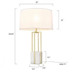Dian 28.54 in. Brass/White Table Lamp with Fabric Shade by Light Society -Hot Sale Light Society Store brass white light society table lamps ls t507 brs whi 76 1000