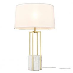 Dian 28.54 in. Brass/White Table Lamp with Fabric Shade by Light Society -Hot Sale Light Society Store brass white light society table lamps ls t507 brs whi fa 1000