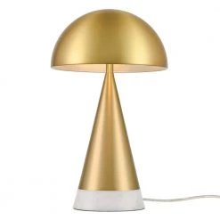 Bebe 20.08 in. Brass/White Table Lamp with Metal Shade by Light Society