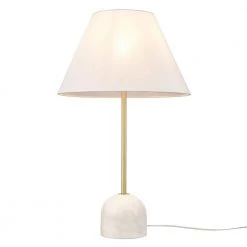 Diya 28.94 in. Brass/White Table Lamp with Fabric Shade by Light Society
