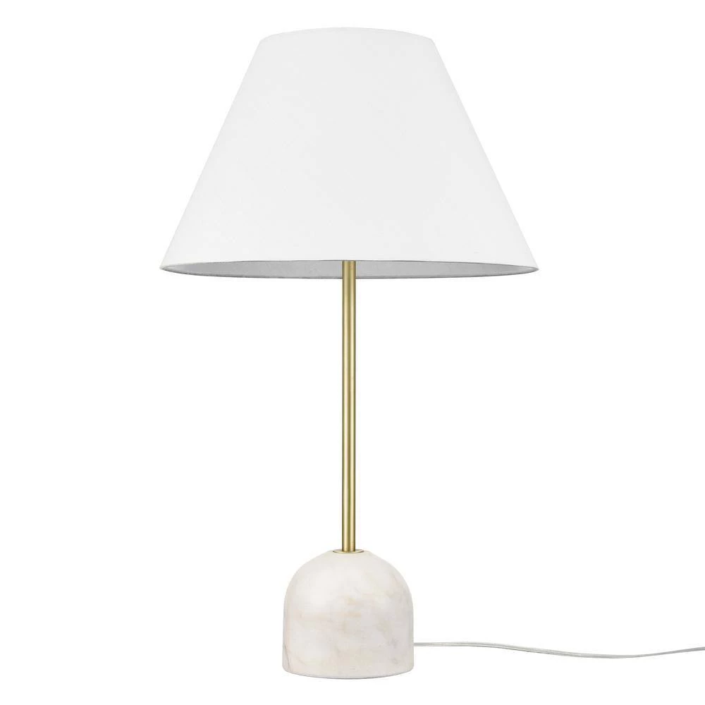 Diya 28.94 in. Brass/White Table Lamp with Fabric Shade by Light Society 4 Diya 28.94 in. Brass/White Table Lamp with Fabric Shade by Light Society - Image 2