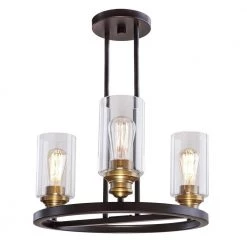 Solero 3-Light Bronze and Antique Brass Pendant with Clear Shades by DSI LIGHTING 9 Solero 3-Light Bronze and Antique Brass Pendant with Clear Shades by DSI LIGHTING -Hot Sale Light Society Store bronze and antique brass dsi lighting chandeliers ds18972 fa 1000