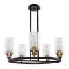 Solero 5-Light Bronze and Antique Brass Chandelier with Clear Shades by DSI LIGHTING -Hot Sale Light Society Store bronze and antique brass dsi lighting chandeliers ds18973 64 1000