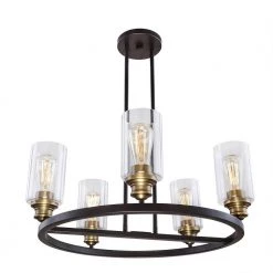 Solero 5-Light Bronze and Antique Brass Chandelier with Clear Shades by DSI LIGHTING -Hot Sale Light Society Store bronze and antique brass dsi lighting chandeliers ds18973 c3 1000