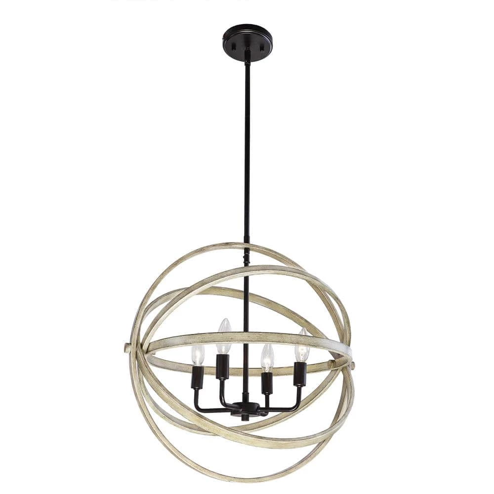 21 in. 5-Light Bronze and Faux Wood Foyer Pendant by DSI LIGHTING 5 21 in. 5-Light Bronze and Faux Wood Foyer Pendant by DSI LIGHTING - Image 3