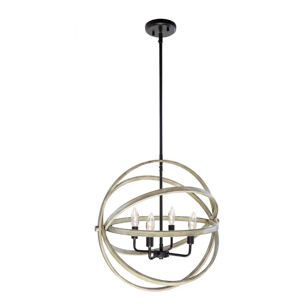21 in. 5-Light Bronze and Faux Wood Foyer Pendant by DSI LIGHTING 6 21 in. 5-Light Bronze and Faux Wood Foyer Pendant by DSI LIGHTING - Image 4