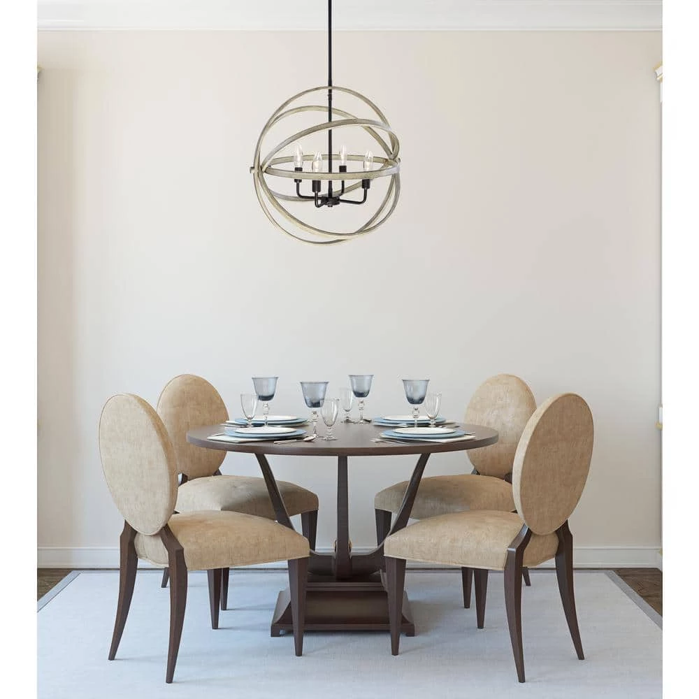 21 in. 5-Light Bronze and Faux Wood Foyer Pendant by DSI LIGHTING 4 21 in. 5-Light Bronze and Faux Wood Foyer Pendant by DSI LIGHTING - Image 2